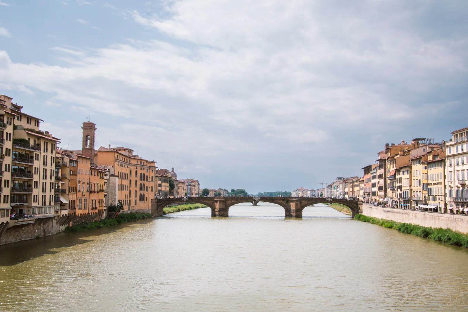 The Arno in Florence, with the riverside palazzi and bridges